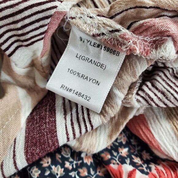 Staccato Women’s Striped Surplice Front Blouse Top Long Sleeve L - Picture 6 of 7